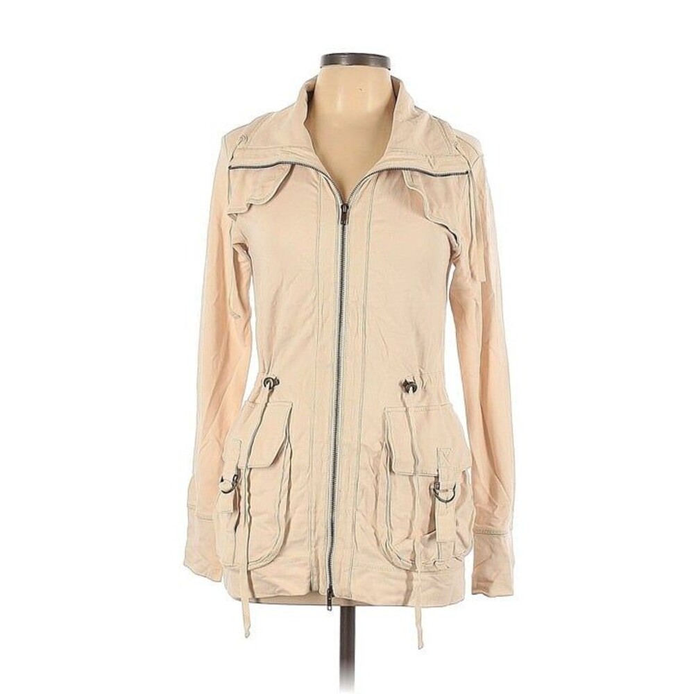 Oonagh by Nanette Lepore Mickey Oversized Jersey Double Zip Cargo Jacket sz S-M